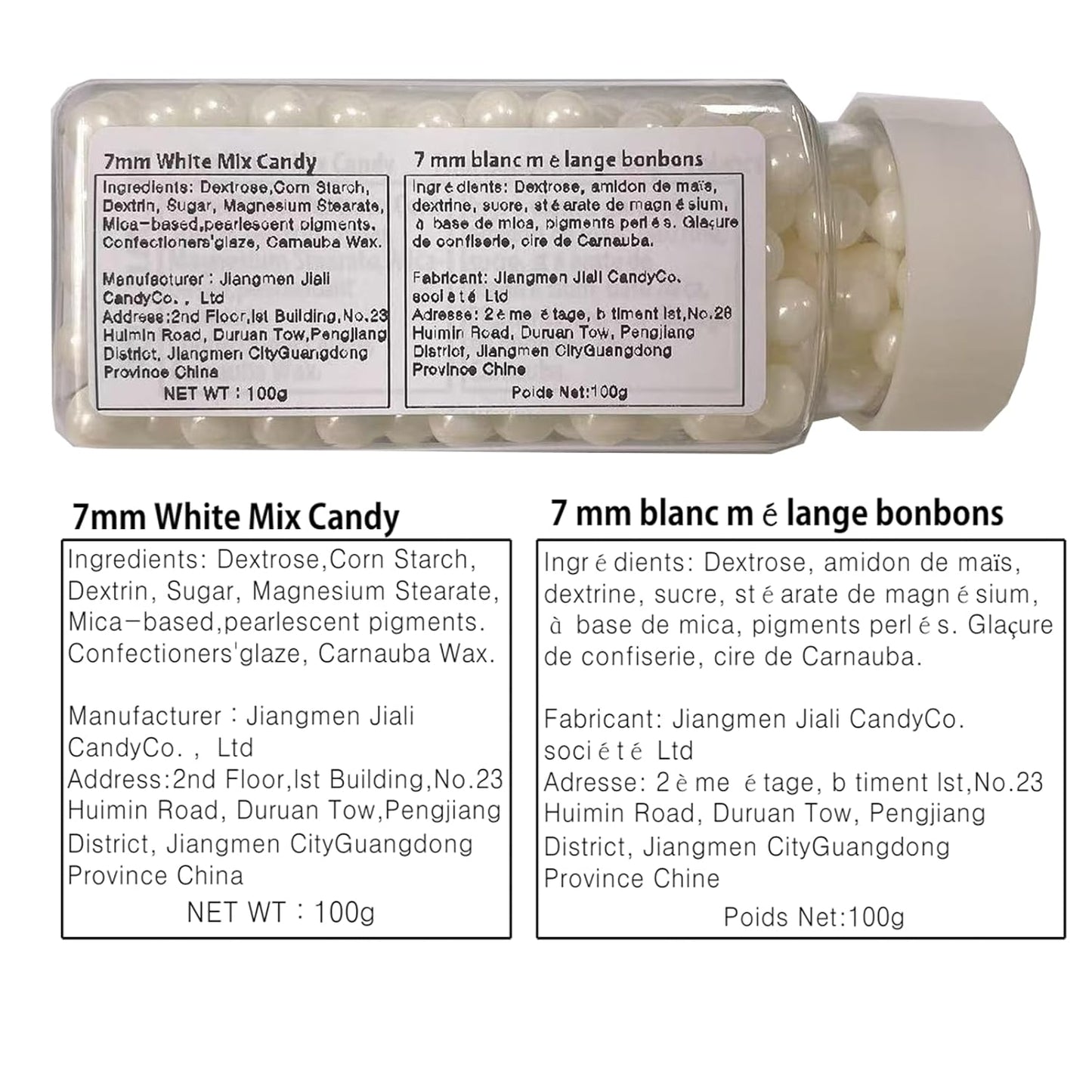 Sentovac 7mm White Pearl Sprinkles Edible Cake Decorating Sugar Candy Cookie Cake Cupcake Topper Ice Cream Baking Decorations Halloween Christmas Valentines Wedding Supplies