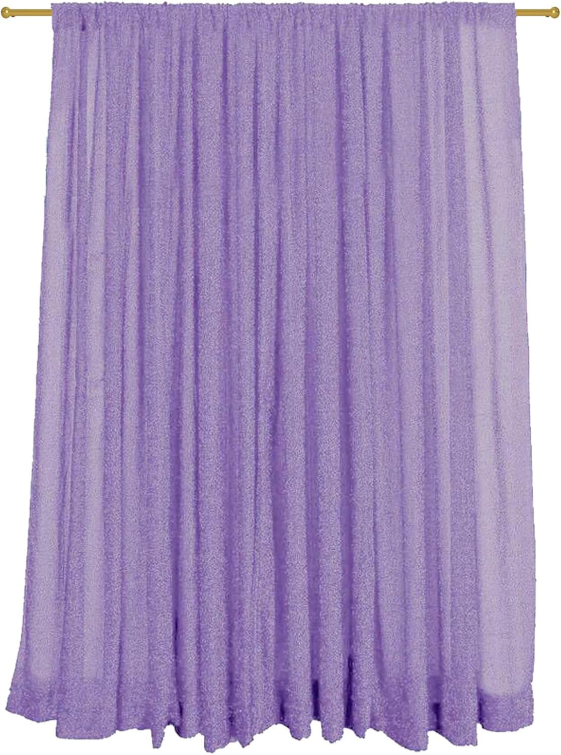 10x10FT Lavender Purple Metallic Sheer Spandex Backdrop, 1 Panel Glitter Photography Background Backdrop, Stretchy Spandex Fabric for Wedding, Party, Baby Shower, Photo Booth Decor