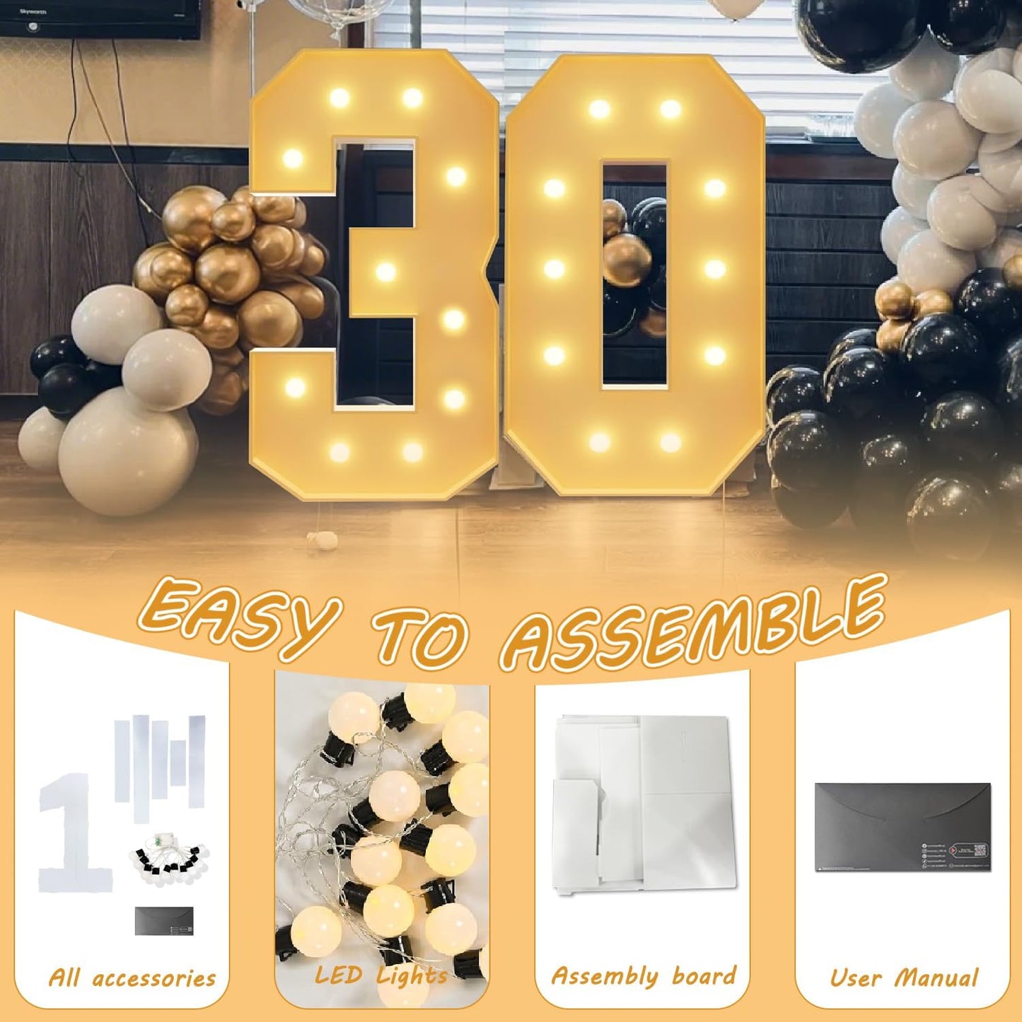 3FT LED Light Up Marquee Letter I – DIY Party Decor for Wedding, Birthday, Baby Shower, Christmas, Anniversary – 36 Inch Tall Alphabet Sign for Home, Stage, Photo Booth, Café, Classroom