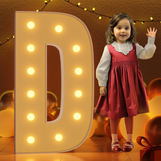 Marquee Letters 4 Feet Tall Large Light Up Letters D Happy Birthday Decorations Wedding Engagement Party Decor Yellow Light Birthday Decorations Balloon Arch Kit Foam Sign D