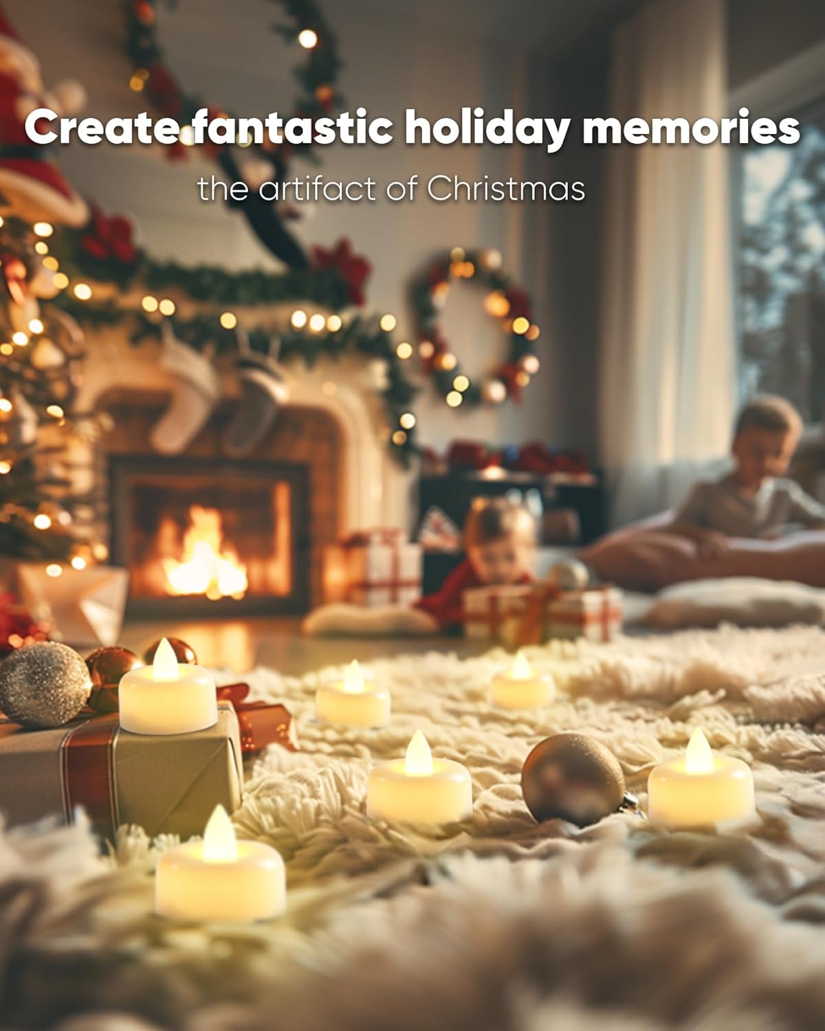 Amagic 24 Pack Timer Tea Lights Candles Battery Operated Candles with 6H Timer, Auto On Daily, Flickering LED TeaLights for Wedding, Table Centerpiece, Home Decor, Christmas, Halloween, White Base