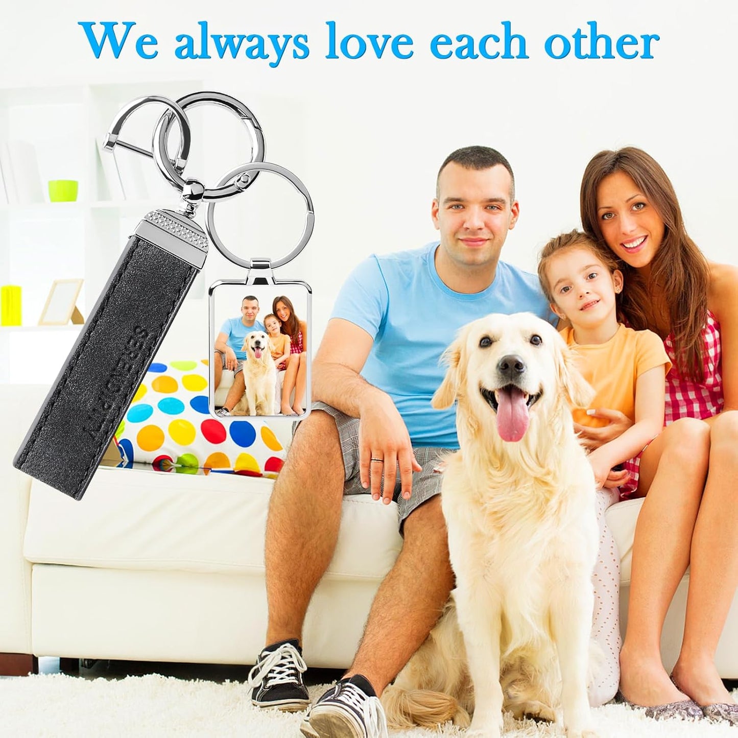 Double Side Custom Keychain with Picture Personalized Engraving Photo Text Customized Gifts for Men Women