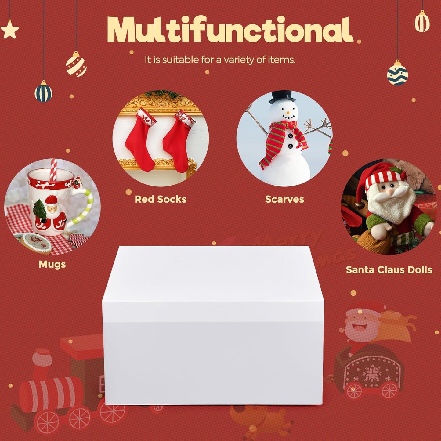 MESHA 8x8x4 Gift Box 10 Pack White Gift Boxes with Lids, DIY Bridesmaid Proposal Box, Recyclable,Foldable Box for Wedding, Birthday Party