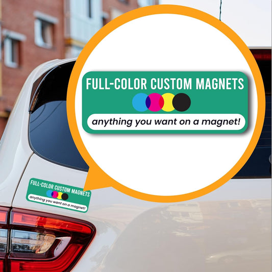 Magnet Me Up Custom 8x3 Inch Rectangle Magnet, Customizable for Businesses, Advertising, Personal Use, Gifts, Choose Your Text, Upload Image, Magnetic Vinyl for Vehicles and Any Magnetic Surface