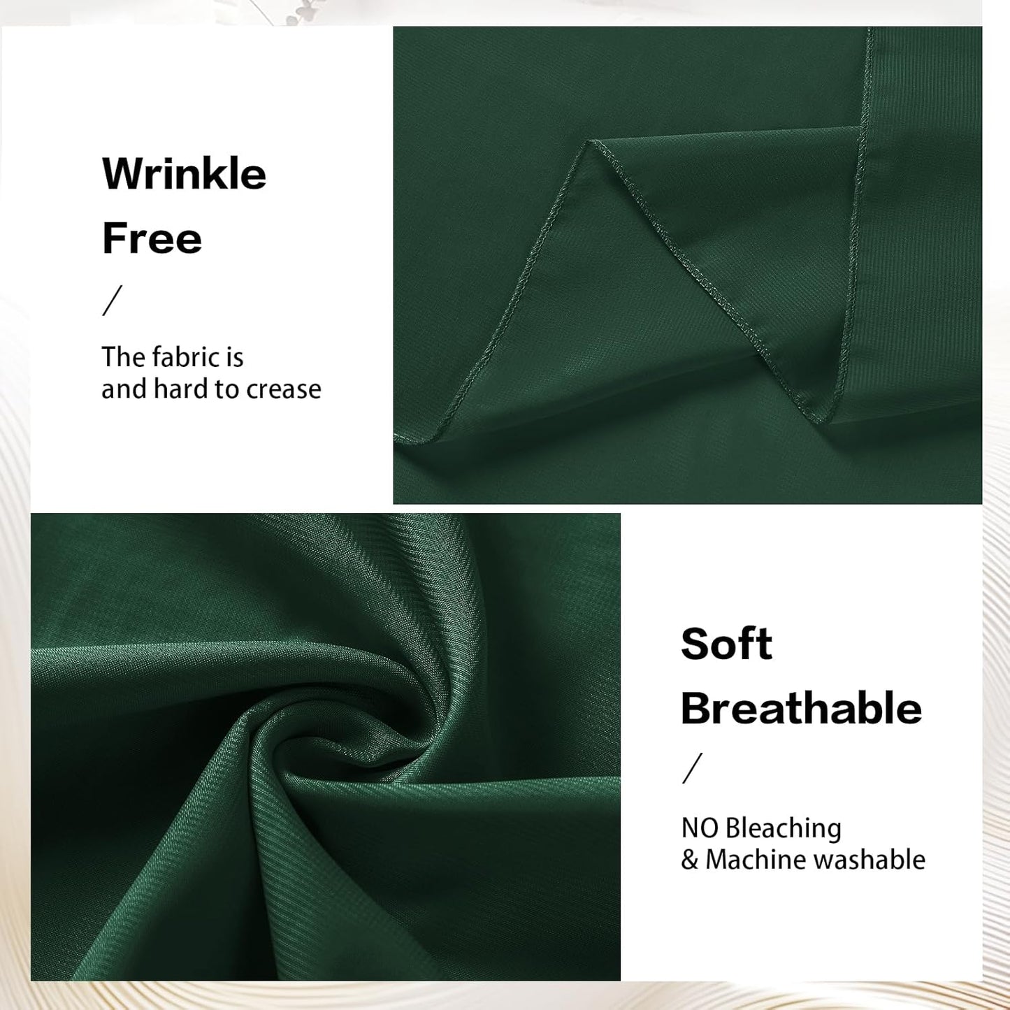 VOK Dark Green Wedding Arch Draping Fabric Chiffon Fabric, 29in x 18Ft 2 Panels Sheer Chiffon Outdoor Curtain for Wedding Ceremony Birthday Party Decoration (Dark Green,2 Panel)