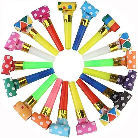 25 PCS Party Blower Blowouts Noisemakers Funny Blow Horns Colorful Birthday Blow Horns Whistles New Years Party Noisemakers Whistles Favors Noise Makers