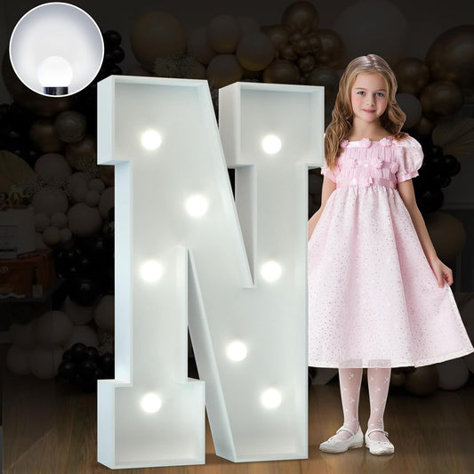 Marquee Letters 3 Feet Tall Large Light Up Letters Baby Shower Decorations Wedding Engagement Proposal White Party Decorations Marry Me Sign Big Cardboard Backdrop N