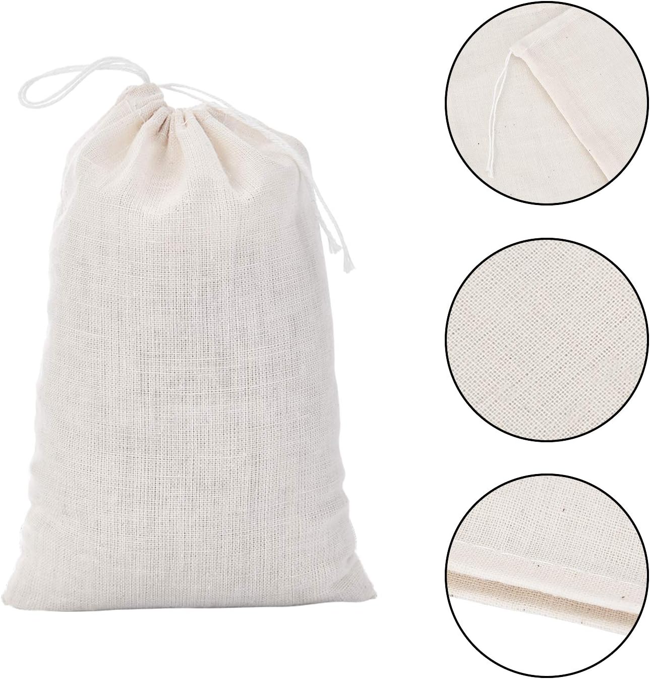 Tatuo 200 Pack Muslin Bags Burlap Drawstring sachet Bags Multipurpose Canvas Linen Pouch for Tea Jewelry Wedding Party Favors Storage