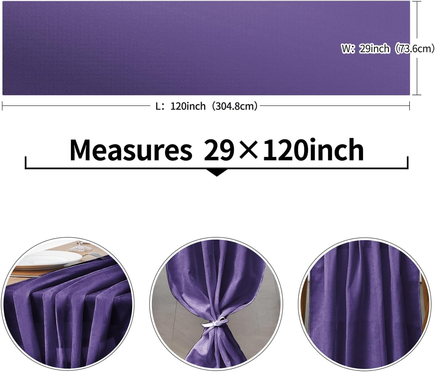 2 Pack 10Ft Chiffon Purple Table Runner Sheer 29x120 Inch for Romantic Wedding Decor Bridal & Baby Shower Birthday Rustic Party Decoration