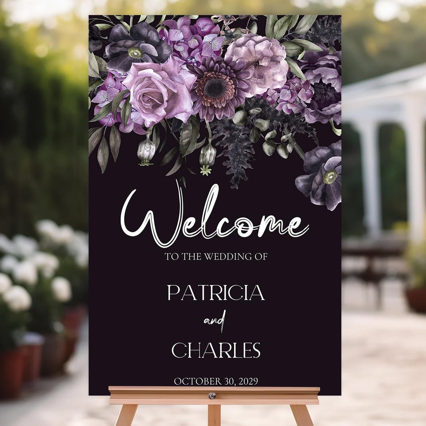 Gothic Wedding Welcome Sign - Dark Romantic Gothic Ceremony Sign