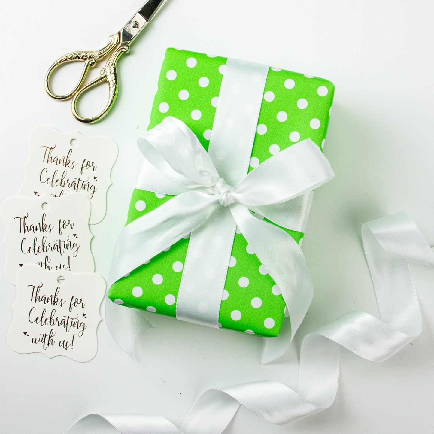 WRAPAHOLIC Reversible Wrapping Paper - Mini Roll - 17 Inch X 33 Feet - Green and Polka Dot Design for Birthday, Holiday, Wedding, Baby Shower