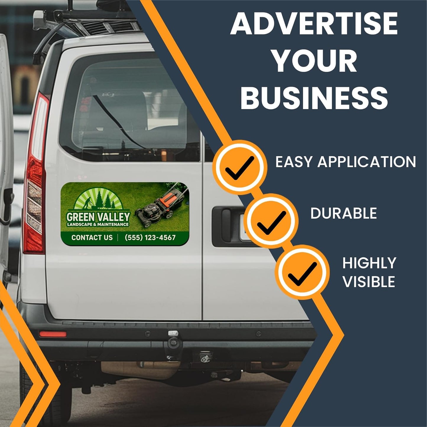 Magnet Me Up Custom Car Magnet for Business – Personalized Magnetic Sign for Cars & Trucks – Customized with Full Color Image, Add Logo, Text – Choose Your Size, Templates Available, Made in USA