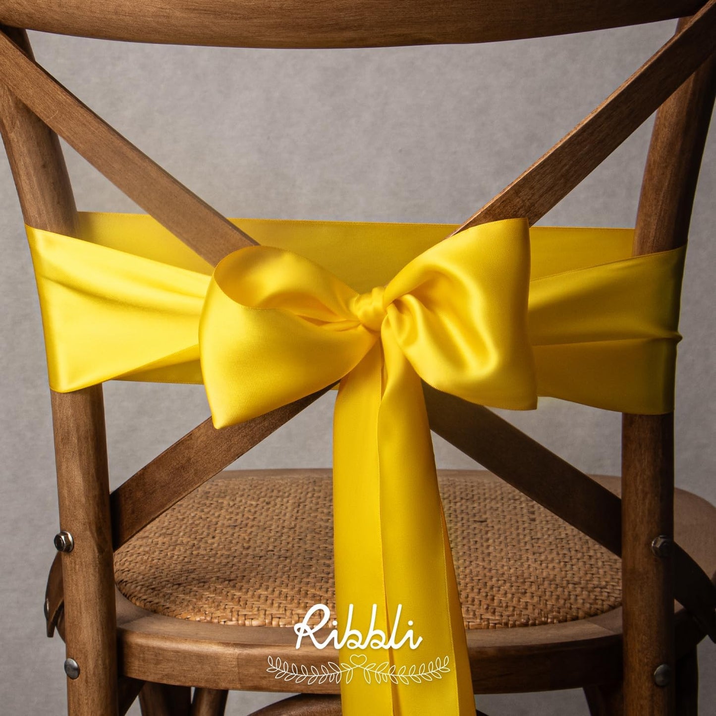 Ribbli Maize Yellow Satin Ribbon 4 Inch Wide Yellow Ribbon for Wedding Chair Sash Grand Opening Ceremony Big Bows Gift Wrapping Floral Crafts Cake Decor-Double Faced Satin Continuous 10 Yards