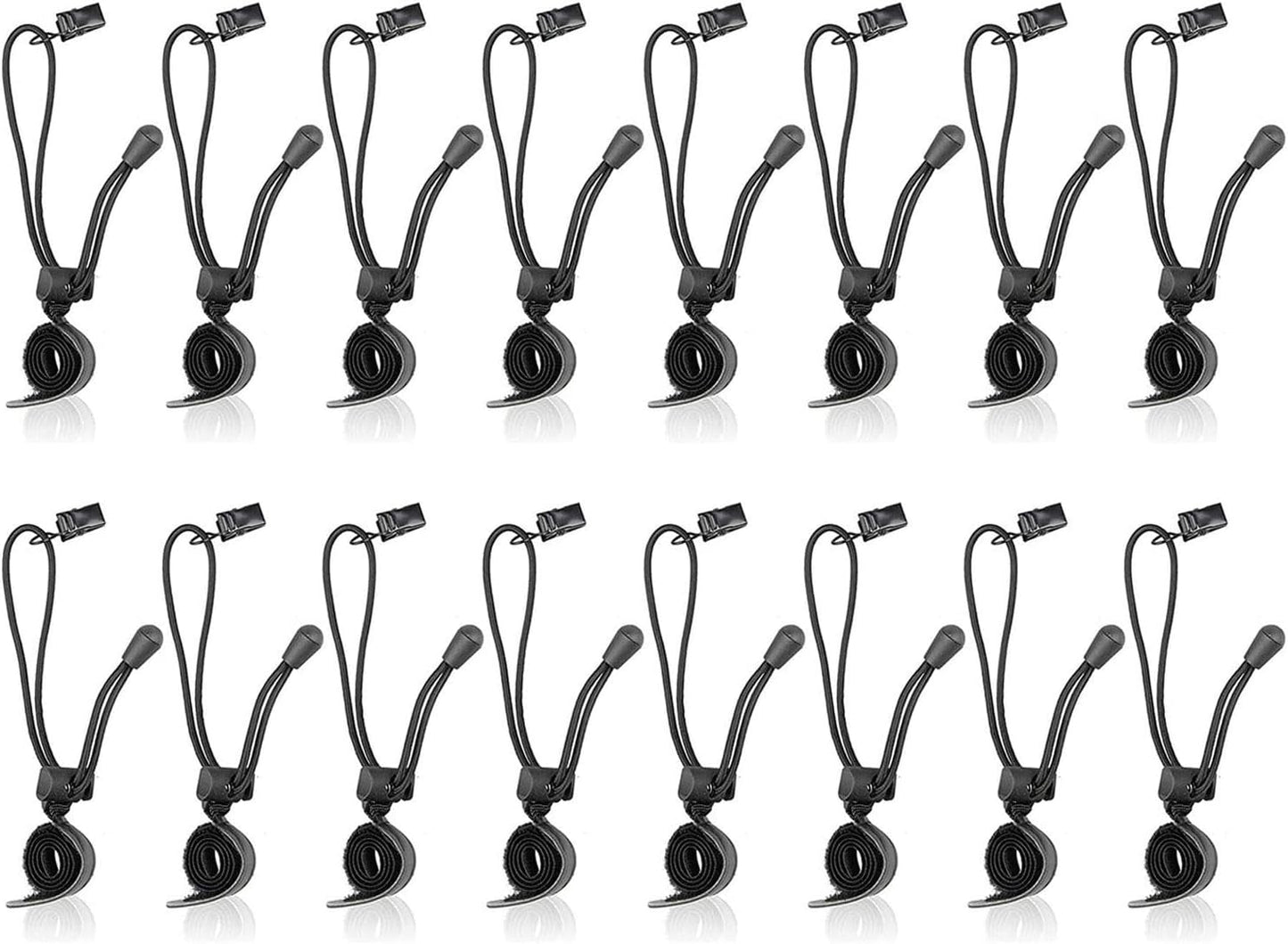 SLOW DOLPHIN Backdrop Background Muslin String Clips Holder Multifunctional for Photo Video Photography Studio 16 Pack, Black