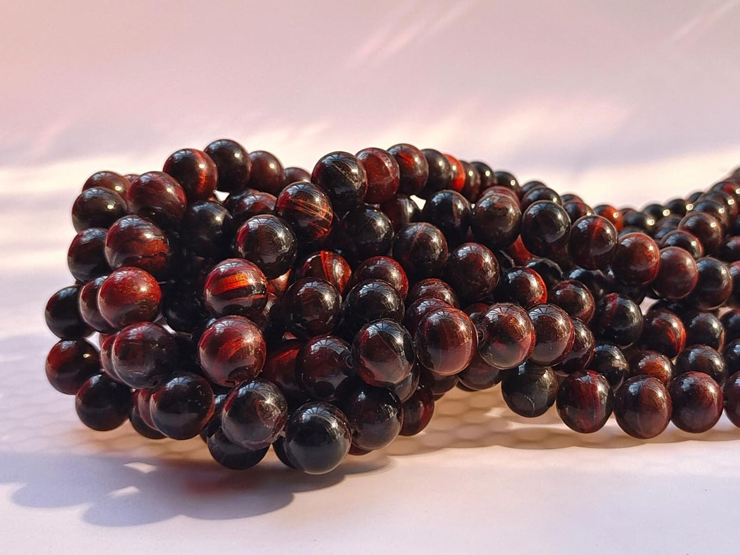 Stone Beads 8mm 100pcs Red Tiger Eye Beads Round Loose Gemstones Beads for Bracelet Necklace Jewelry Making (8mm, 60815 Red Tiger Eye)
