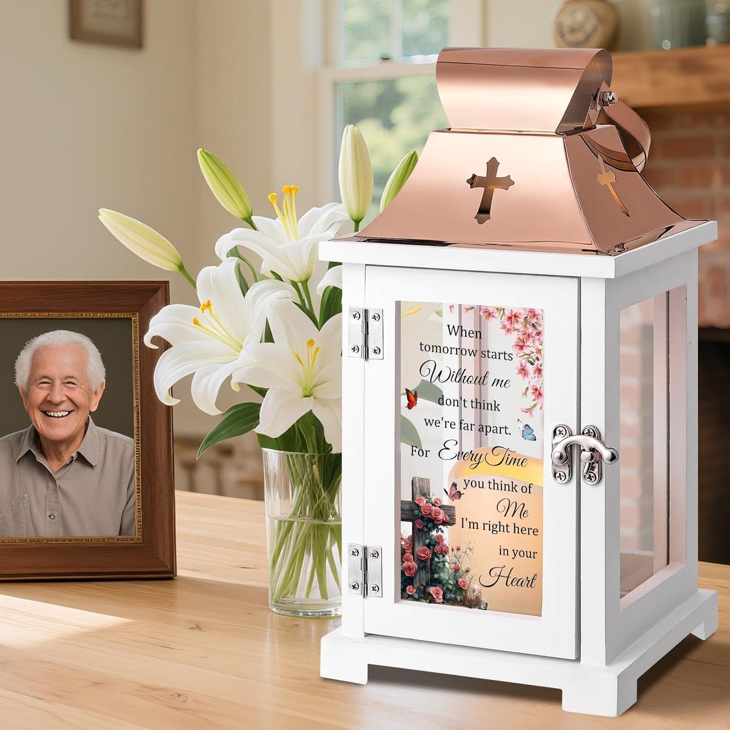 Memorial Lantern, Bereavement Sympathy Gifts for Loss of Loved One, Sympathy Lantern for Loss of Mother Father Brother Sister, Remembrance Funeral Gifts Celebration of Life