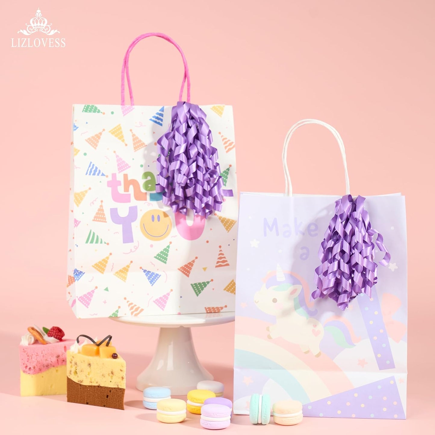 6 Inch Purple Curly Bows for Gift Wrapping Set of 6, Self Adhesive Bows Lilac Gift Bows for Presents, Satin Ribbon Bows for Birthday, Wedding, Christmas, Bridal Shower, Gift Wrap Accessory