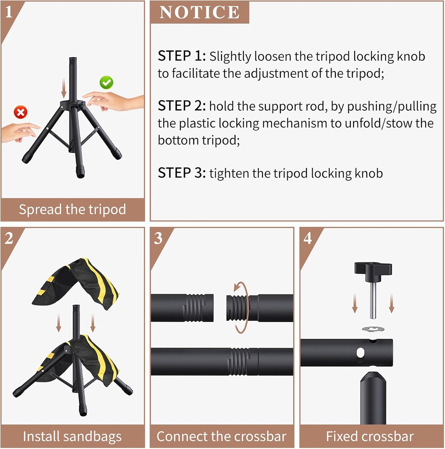 Backdrop Stand 10x7.5ft (WxH), Photo Back Drop Stand for Party, Heavy Duty Background Stand Kit with 6 Clamps and 2 Sandbags