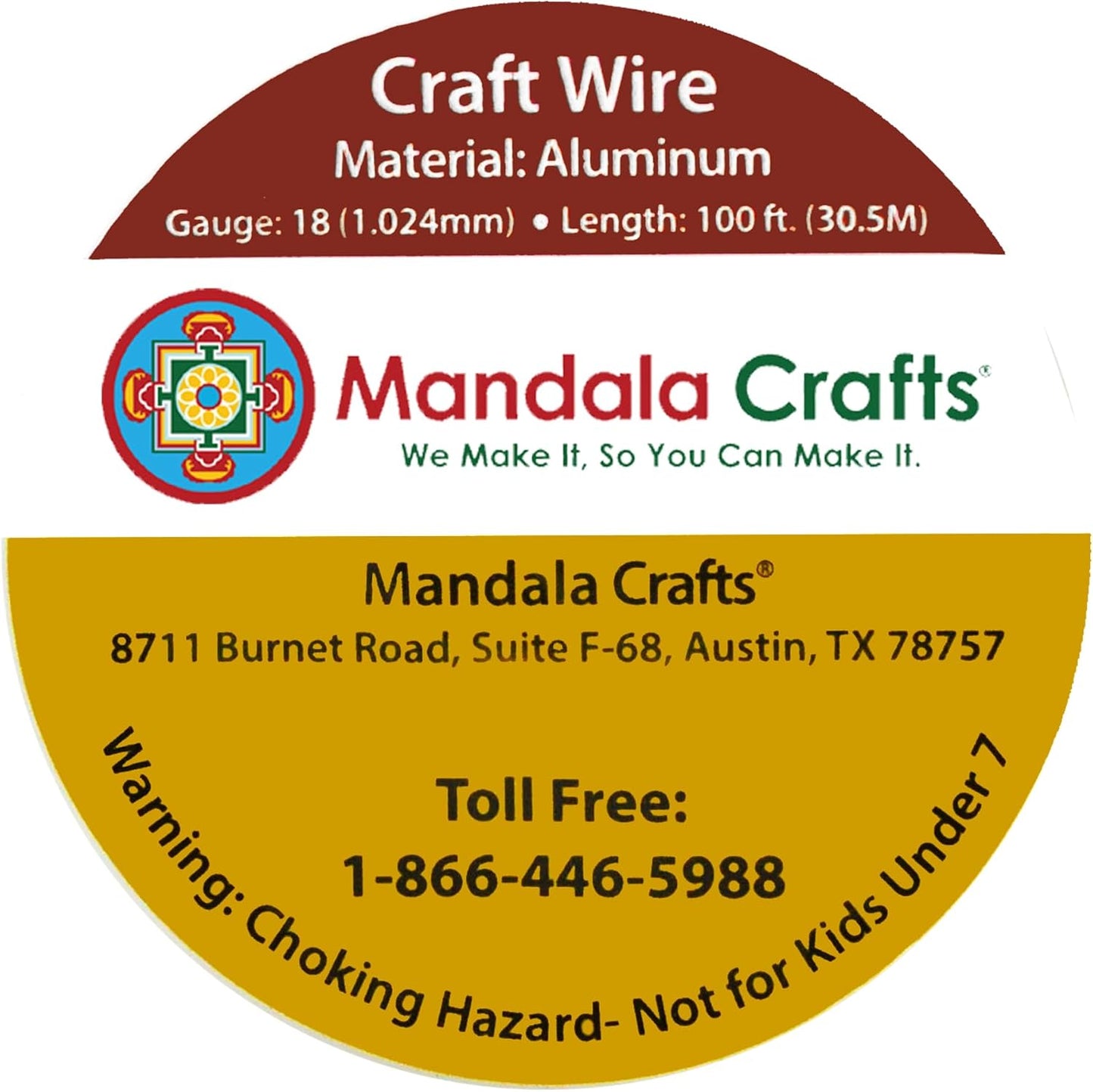Mandala Crafts 18 Gauge Anodized Aluminum Craft Wire for Jewelry Making - 100 FT Colored Flexible Vivid Sky Blue Wire - Bendable for Bonsai Armature Crafting Sculpting