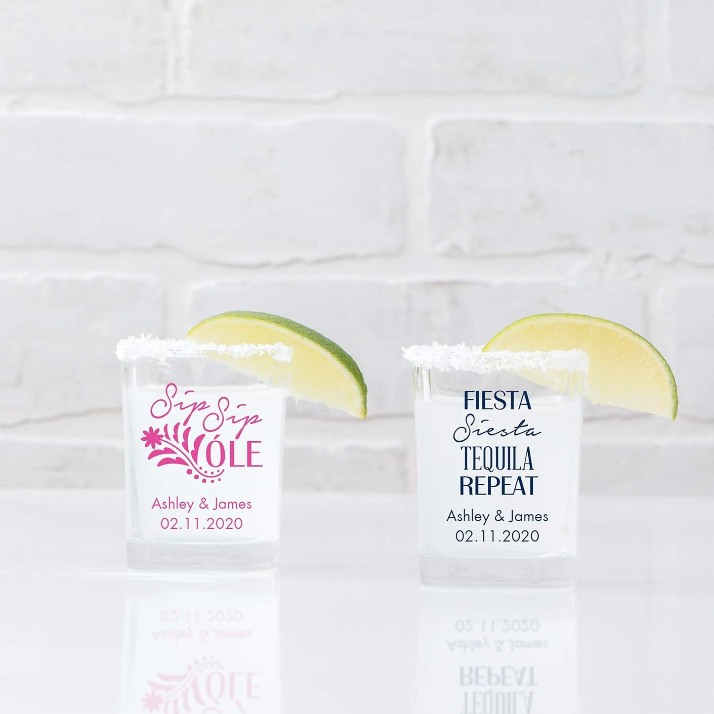 WEDDINGSTAR Personalized 2.75oz Shot Glass Customizable Full Color Print - 168 pack