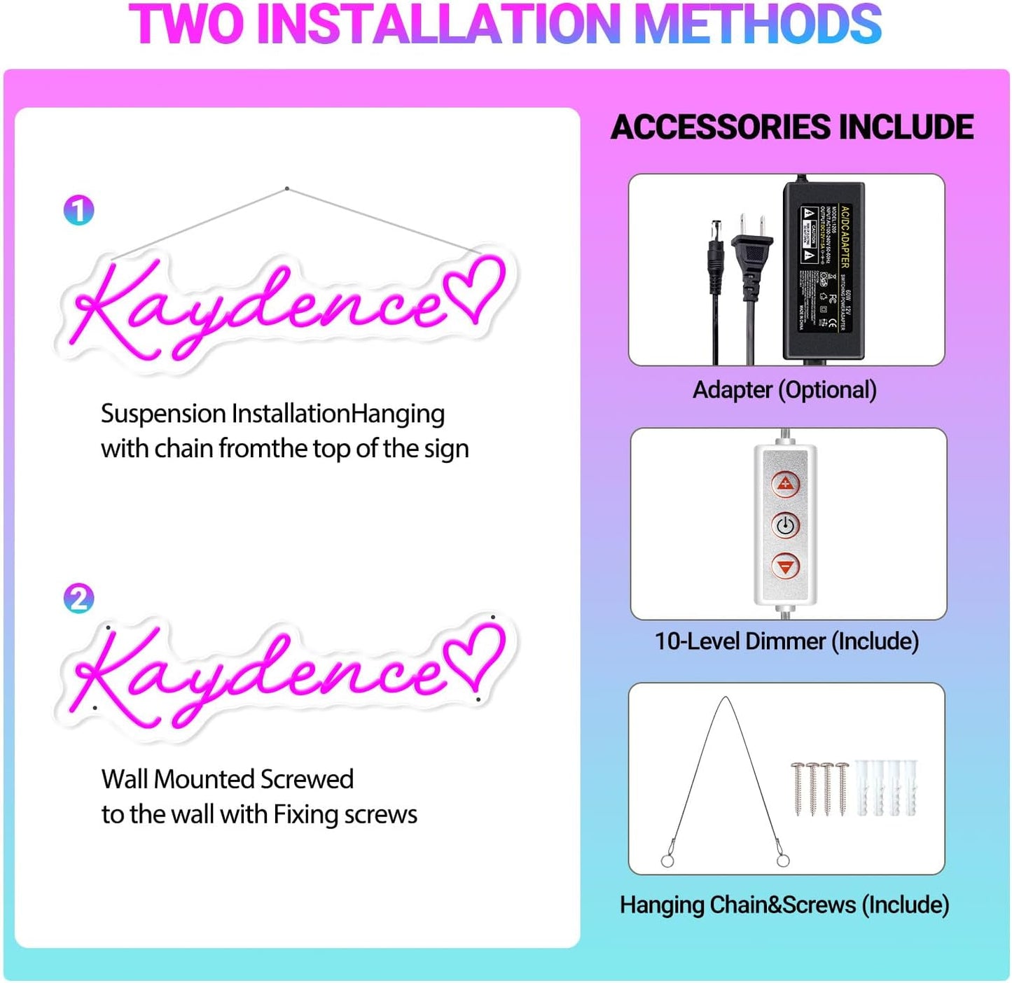 Custom Neon Signs, Large Custom Led Neon Name Sign for Room Decor, Personalized Large Led Name Light Sign - Neon Sign Customizable for Wedding Birthday Party Bar Shop, Custom Logo Neon Sign