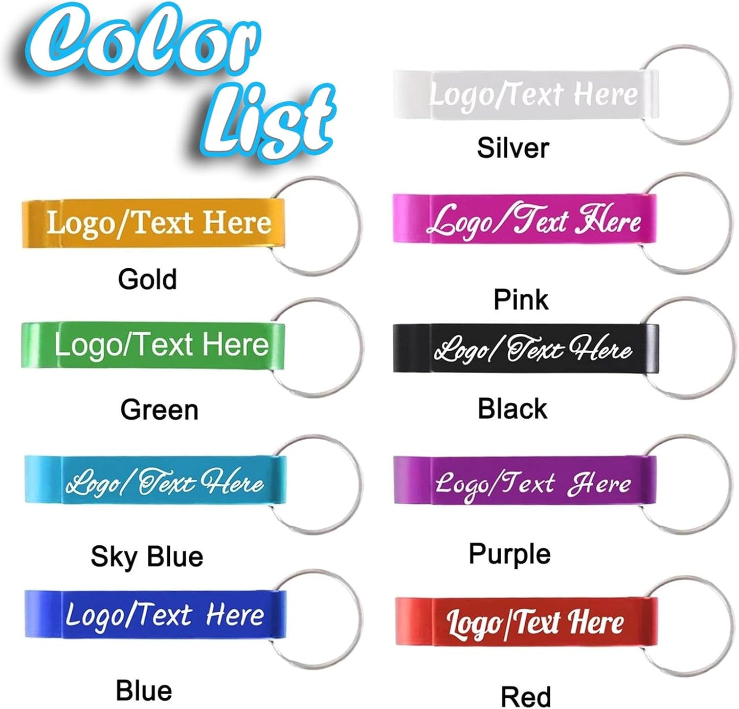 10pcs Personalized Bottle Opener Keychain Bulk Custom Engraved Text/Logo Keychains Customized Beer Bottle Opener for Bar, Graduation,Party,Wedding Favors Gift (10pcs)