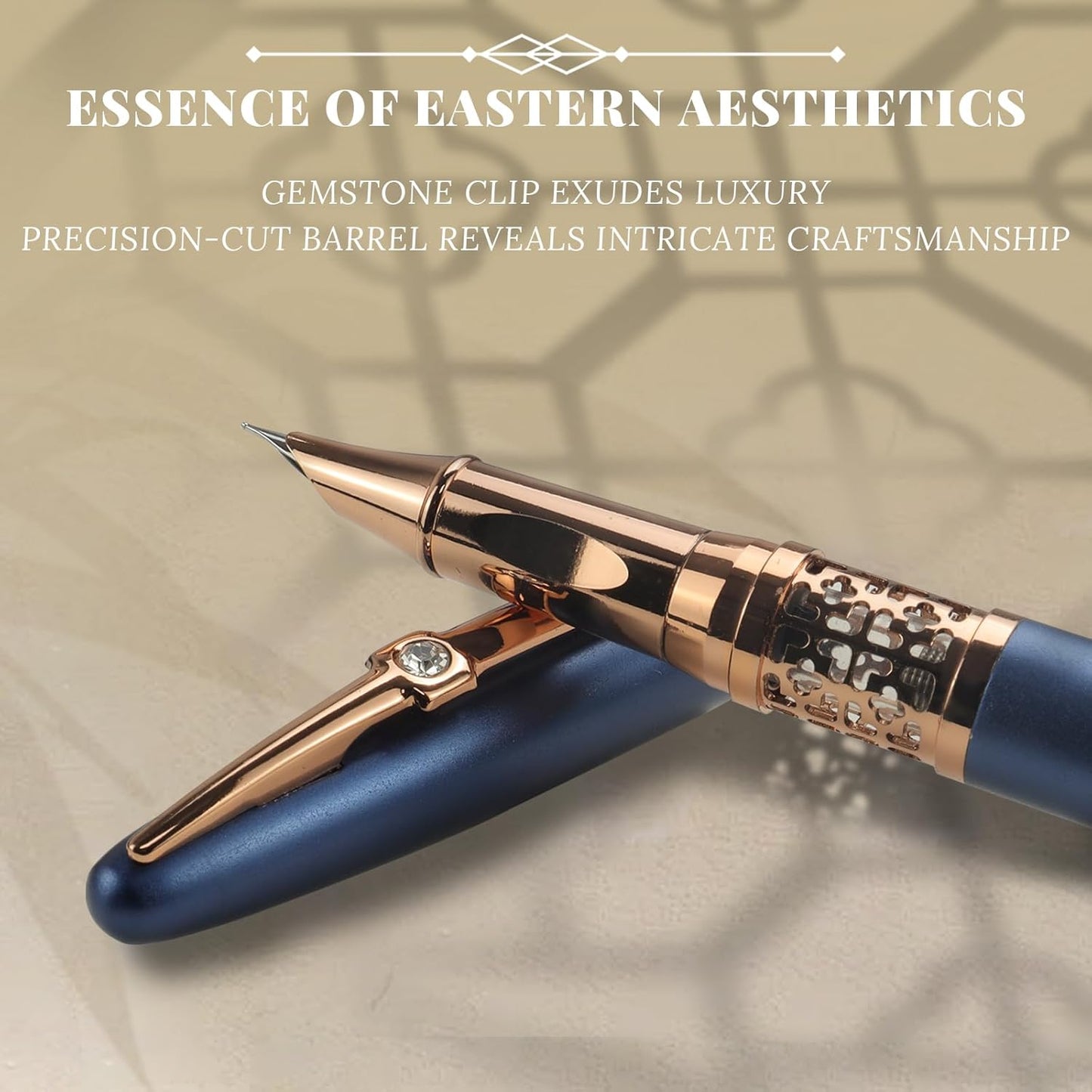 YUNCHUN Refillable Fountain Pen Fine Nib, Fancy Ink Pen with 5 Black & 5 Blue Ink Refills Cartridges, Cool Ink Pens for Writing, Business Metal, Best Gift Set for Men & Women, Blue