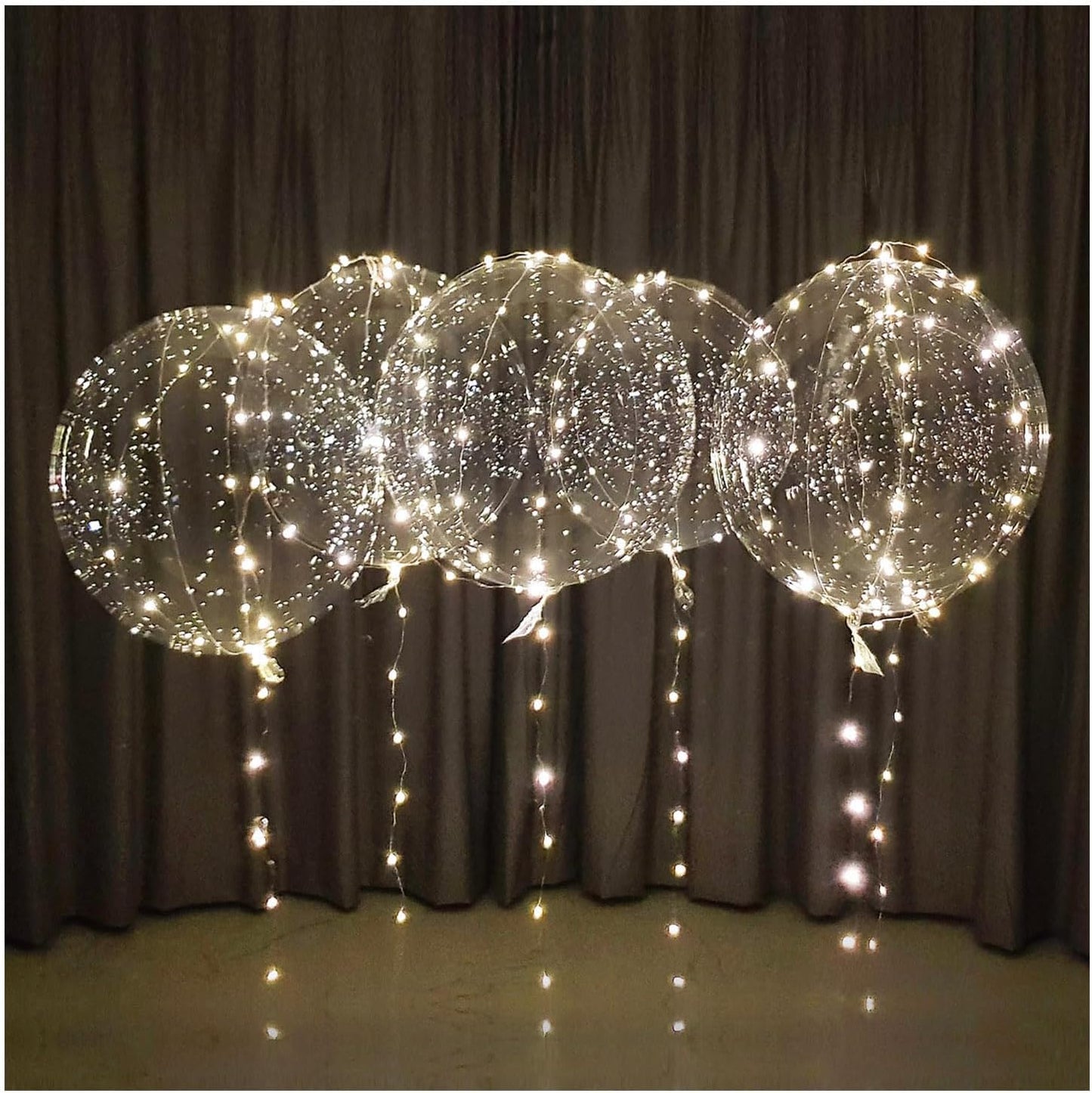Lightsfever warm white led balloons with batteries, wedding proposal decorations clear transparent for helium or air, birthday party, halloween decor