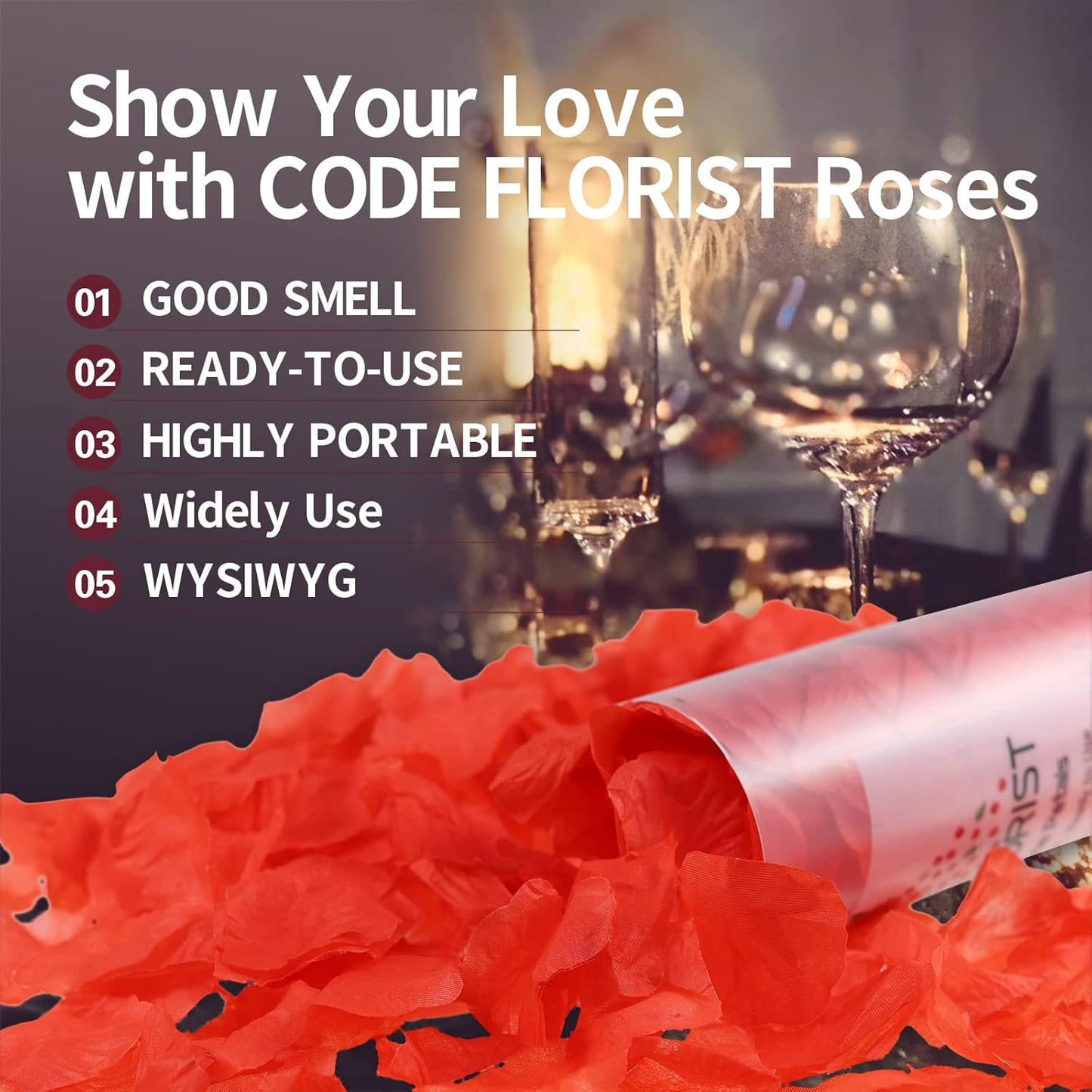 CODE FLORIST 1100 PCS Red Silk Rose Petals for Romantic Night,Wedding,Proposal Anniversary Flower Decorations(Separated,Scented)