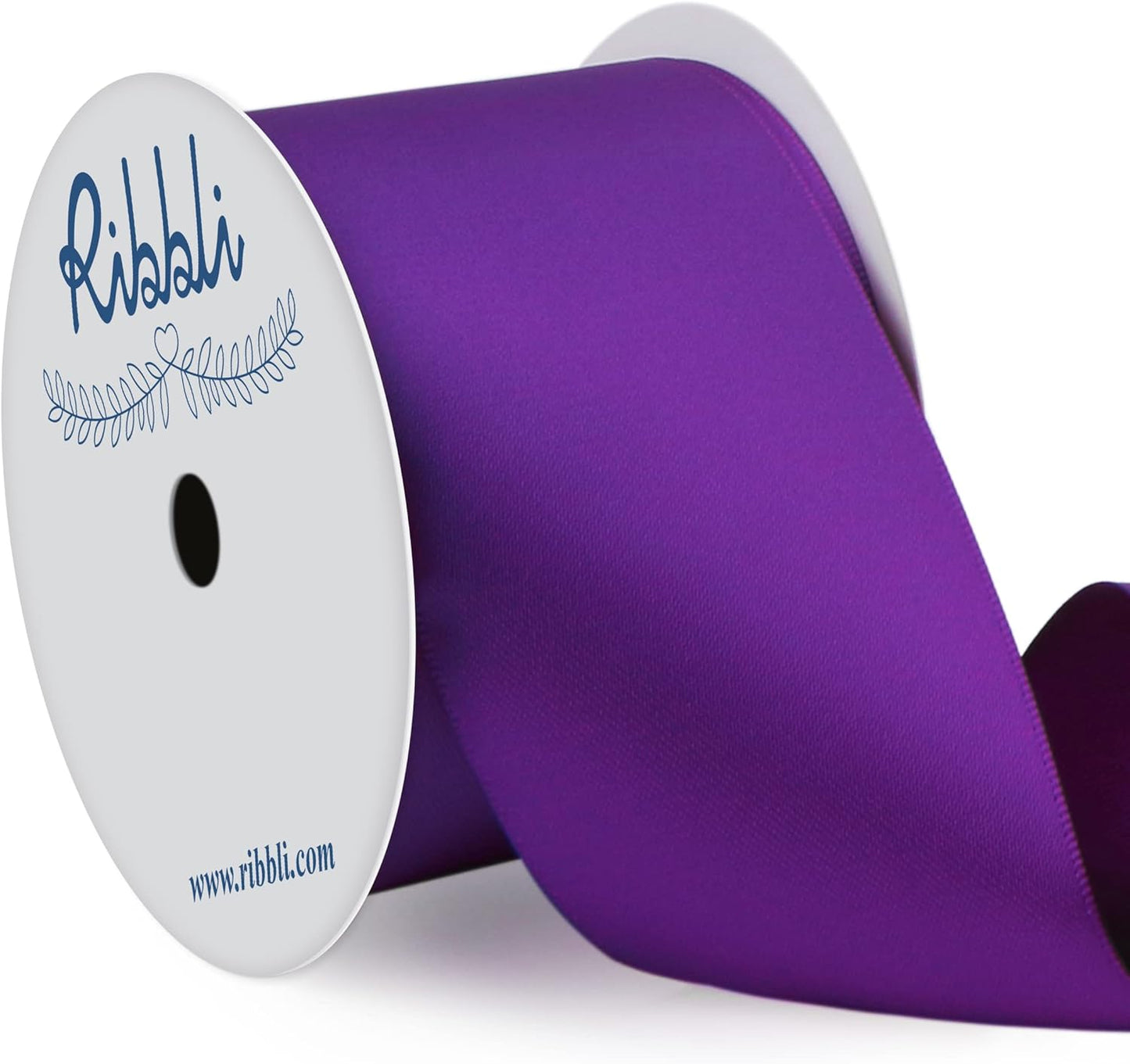 Ribbli Purple Satin Ribbon 2 Inch x Continuous 10 Yards, Double Faced Satin Ribbon Use for Bows Bouquet,Gift Wrapping,Floral Arrangement,Wedding Decoration