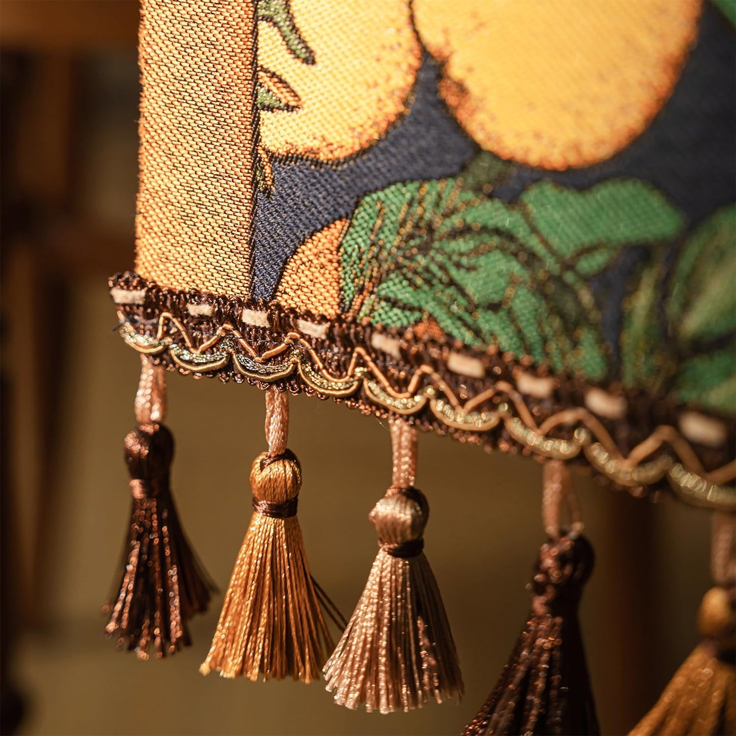 13×72 Inch Table Runner, Retro-Luxury Tassels Series for Kitchen Dining Table Holiday Decoration (Lemon Garden)