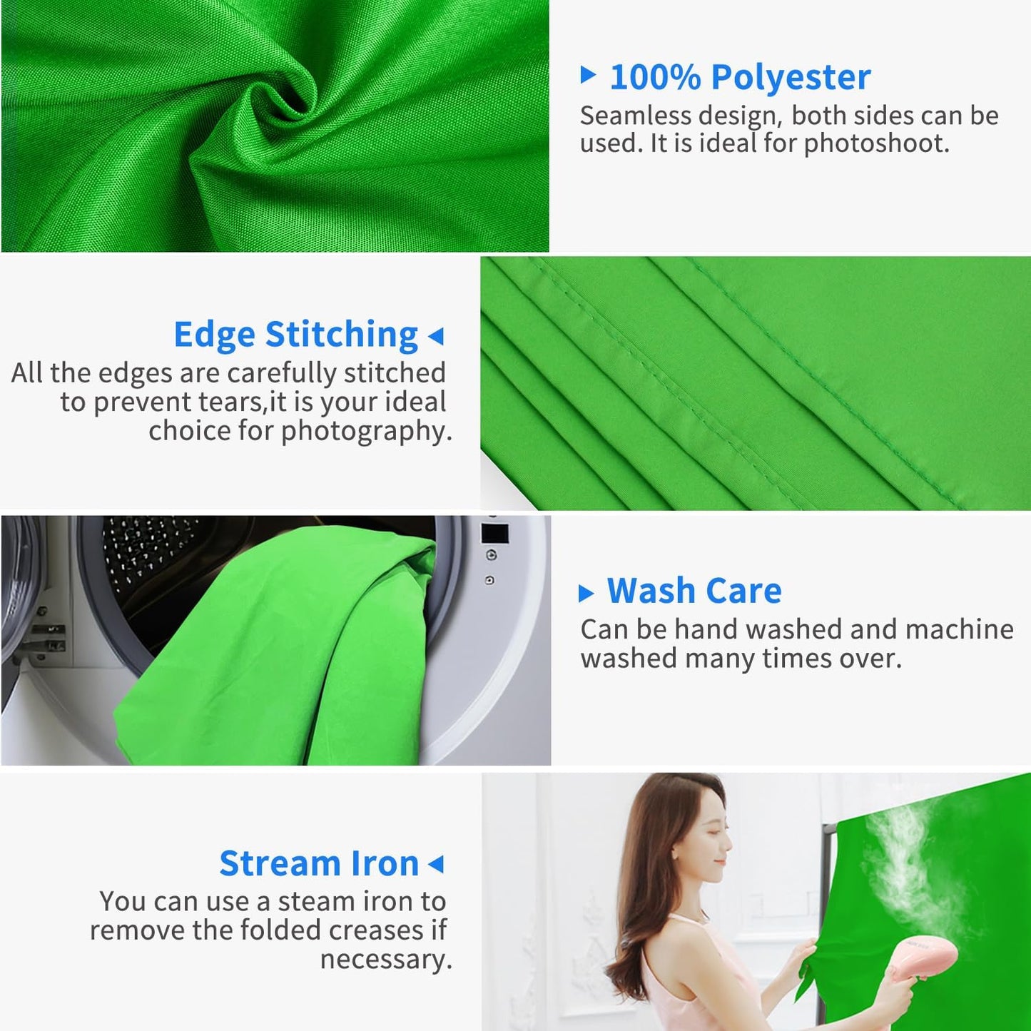 HEMMOTOP Green Screen Backdrop, 10 x 20 ft Large Chromakey Greenscreen Background Cloth for Live Streaming, Photography, Zoom, Camera Interview (Only Backdrop Without Stand)