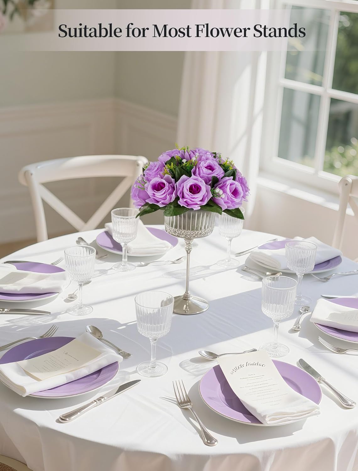 BLOSMON Flower Balls Wedding Rose Centerpieces 6 Pcs Lilac Fake Flowers Kissing Balls Decor Artificial Floral Arrangements Flower Bouquet of Roses Home Party Room Table DIY Decorations