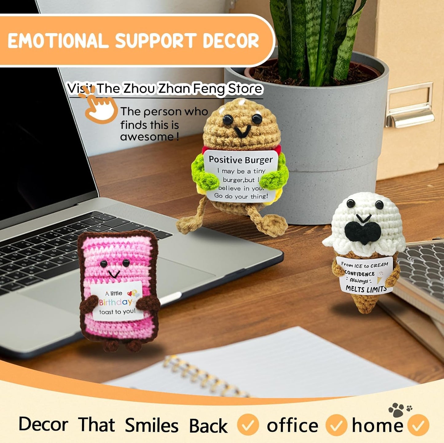 Birthday Gifts for Women Man-Emotional Cheer Support,Funny Handmade Hamburger Unique Cute Presents for Her Him Women Men Friend Coworker Family