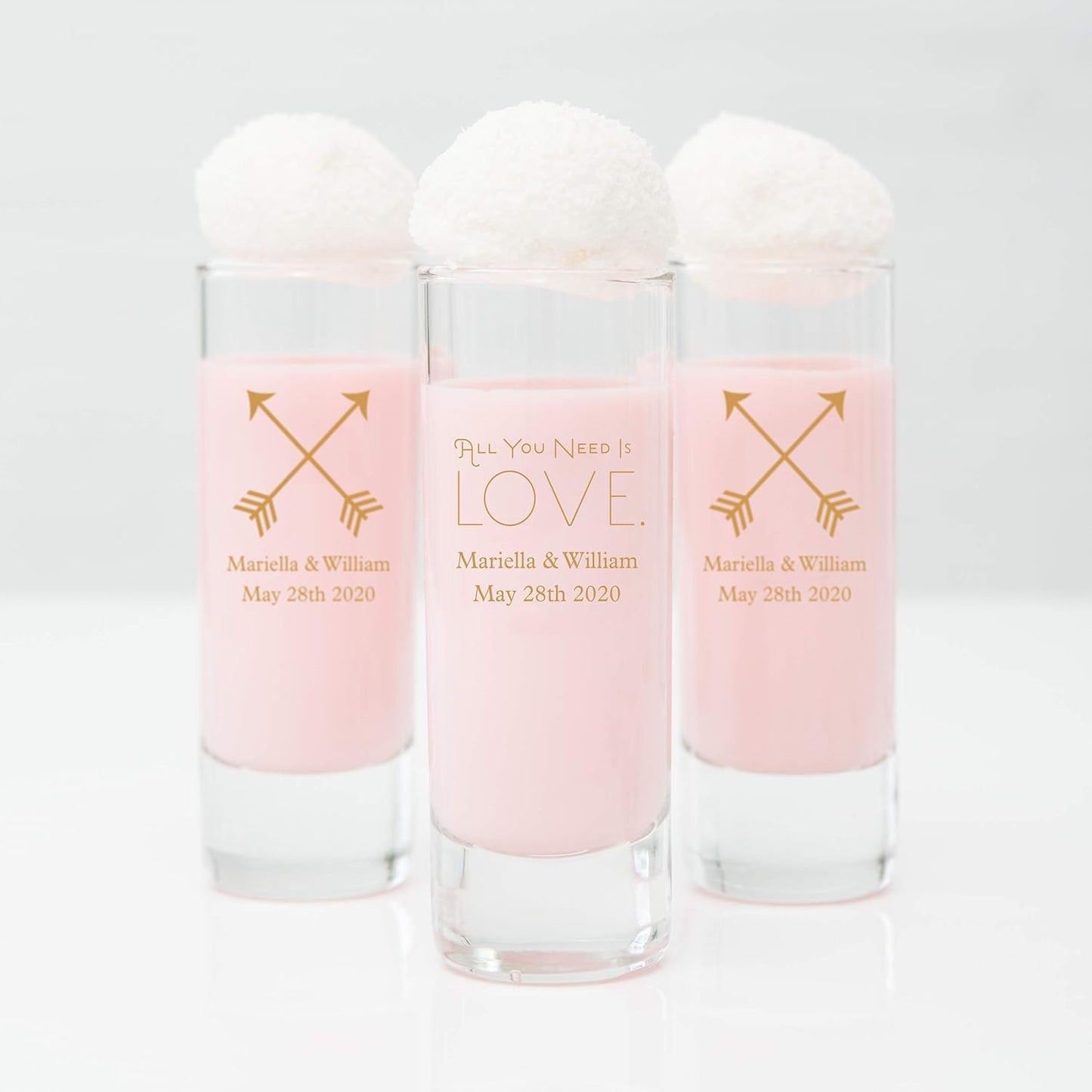 WEDDINGSTAR Personalized 2.5oz Tall Shot Glass Customizable Full Color Print - 48 pack