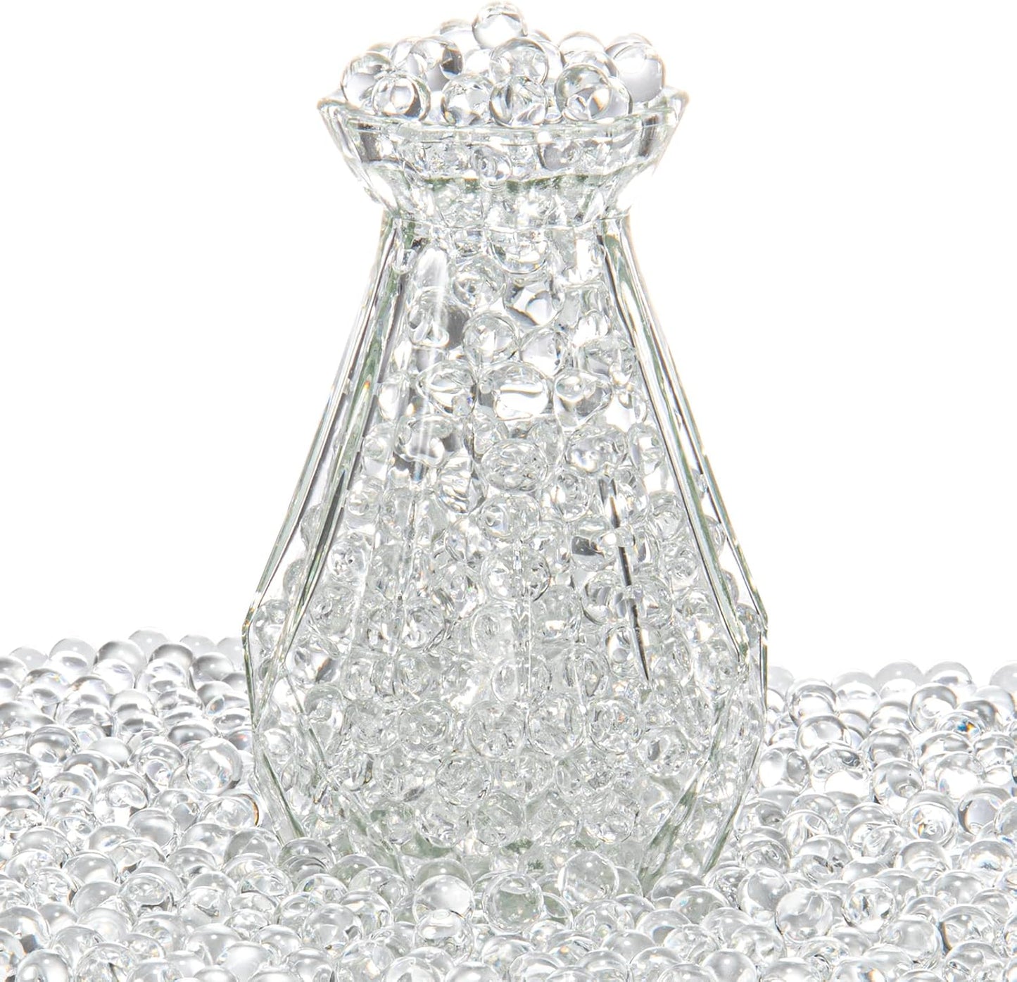 ZTML MS 15,000 Pieces Clear Water Gel Jelly Beads, Water Beads, Vase Filler for centerpieces, Non Toxic Water Beads for Soilless Planting, Floral Arrangement, Vase Filler (Clear)
