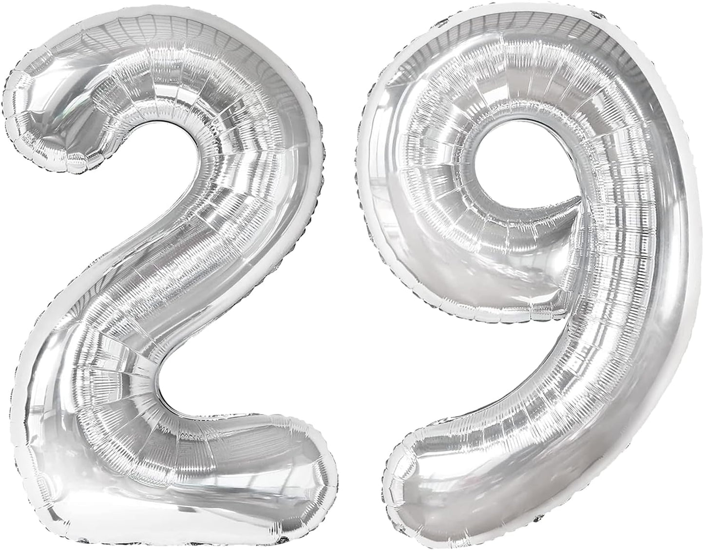 40 Inch Big Silver 29 Balloon Number, Jumbo Giant Happy 29 92 Birthday Party Decorations, Large 29 Mylar Foil Anniversary Birthday Party Engagement Decorations
