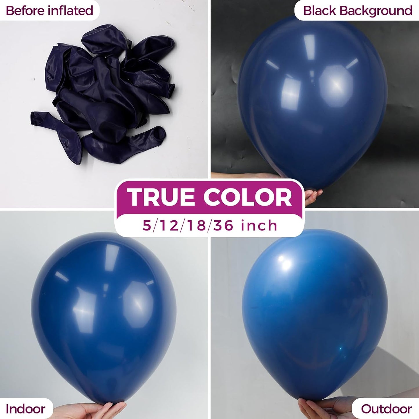 Bezente Navy Blue Latex Party Balloons - 150 Pack 5 inch Matte Small Dark Blue Helium Balloons for Birthday Bridal Shower Graduation Wedding Party Decorations