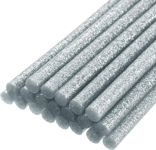 uxcell 20pcs Hot Glue Sticks for Glue Gun 11mm/0.43-inch x 8-inch Mini Hot Melt Adhesive Glue Stick Glitter Silver