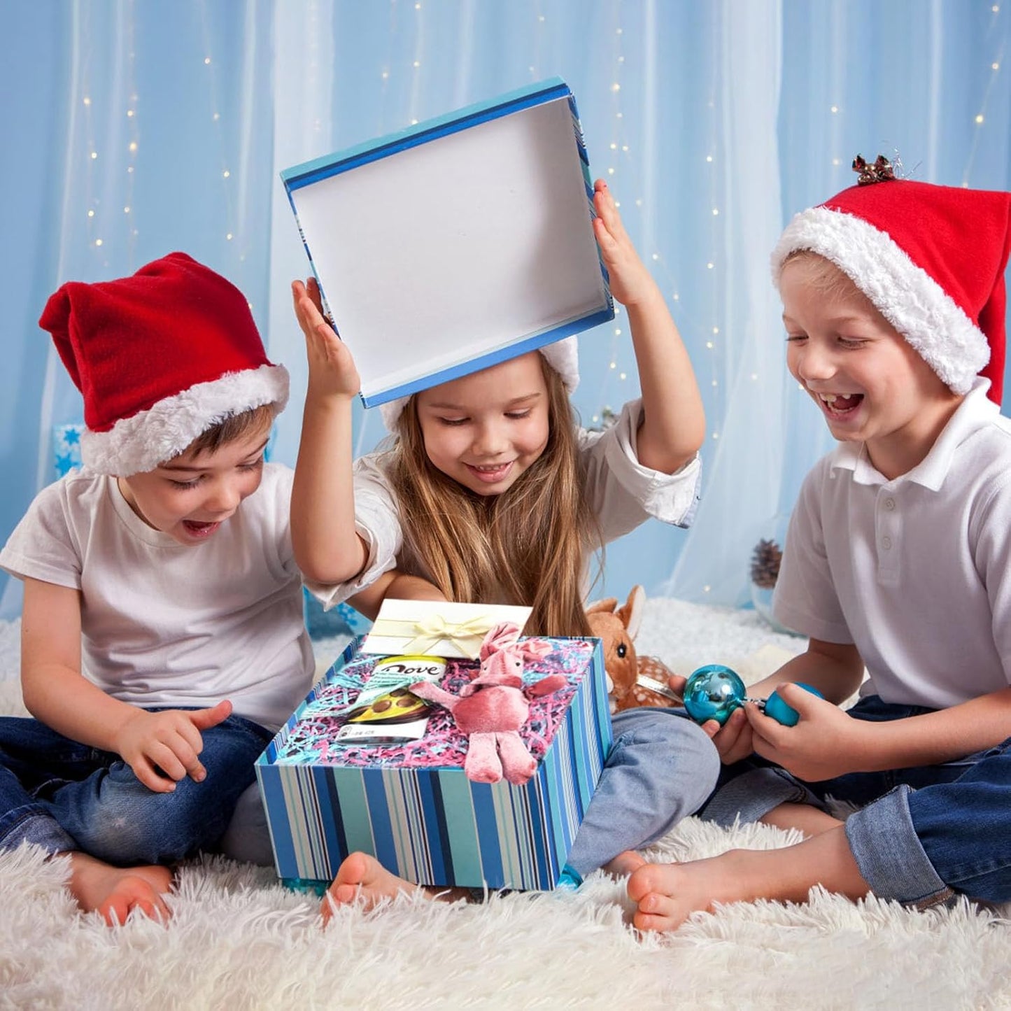 Zankubom 1 LB Crinkle Cut Paper Shred Filler Great for Gift Wrapping, Basket Fillers, Birthday, Gift Wrapping, Gender Reveal, Baby Shower, Christmas Party Decor Filling Supplies Pink Blue