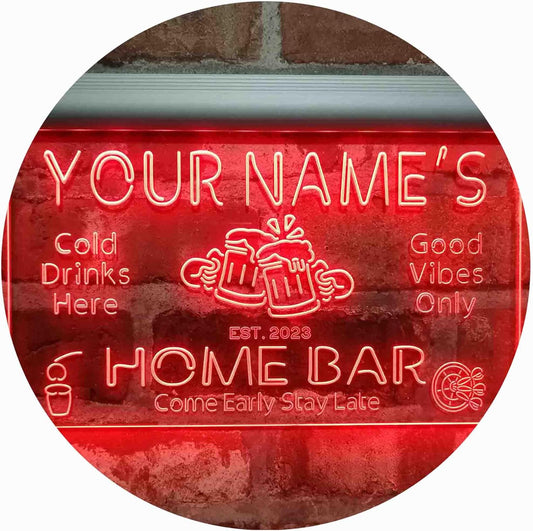 ADVPRO Personalized Your Name Custom Home Bar Beer Established Year Single Color LED Neon Sign 24 x 16 Inches st4s64-p11-tm-r