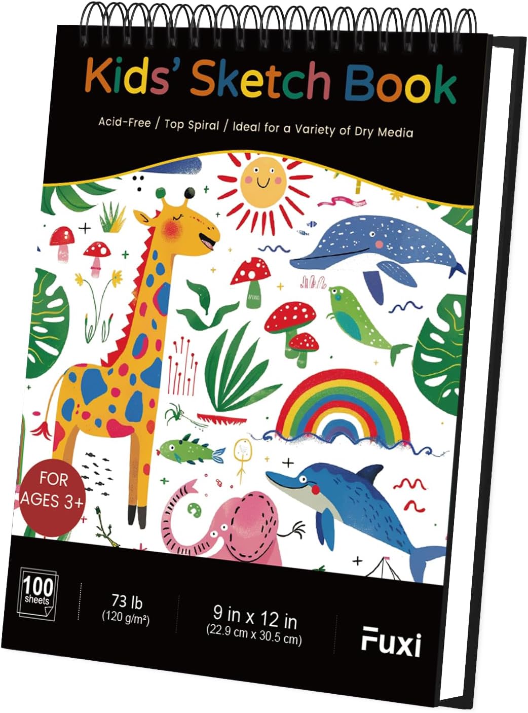 Sketch Book for Kids, 9" x 12" Kid Sketchbook, 100 Sheets (73lb/120gsm) Drawing Paper for Kids, Spiral Sketch Pad for Kid, Art Supplies for Classroom Must Haves.