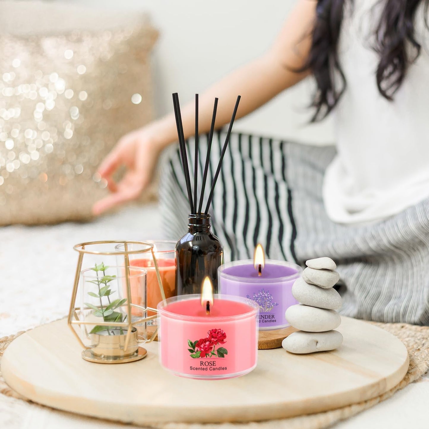 40 Scented Candle Set, 10 Fragrances, 35g Natural Soy Wax Candles with Smokeless Cotton Wicks, Ideal for Home Decor, Yoga, Meditation, Spa & Gifting.