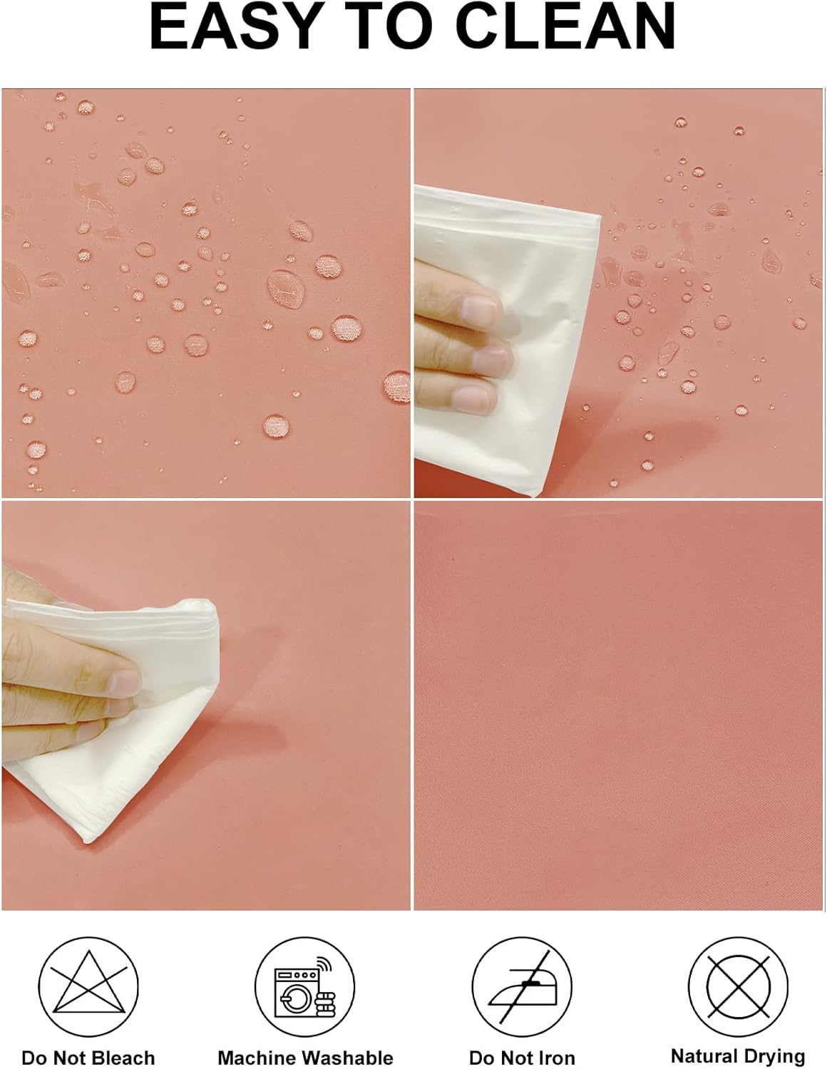 Fokitut 2 Pack Waterproof Round Tablecloth, 108 Inch, Stain Resistant and Wrinkle Polyester Table Cloth, Fabric Table Cover for Kitchen Dining, Wedding, Party, Holiday Dinner-Dusty Pink