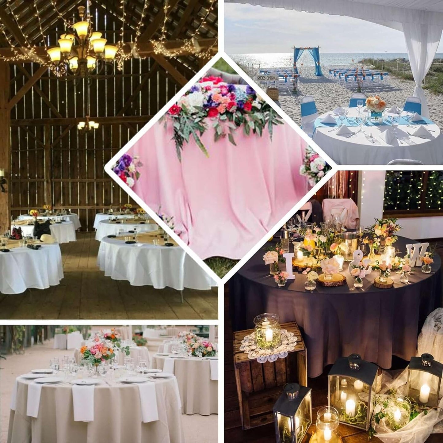 Efavormart Round Tablecloth, 108 Inch Stain & Wrinkle Resistant Washable Table Cloth, Decorative Polyester Fabric Table Cover for Banquet, Wedding, Dining- Turquoise