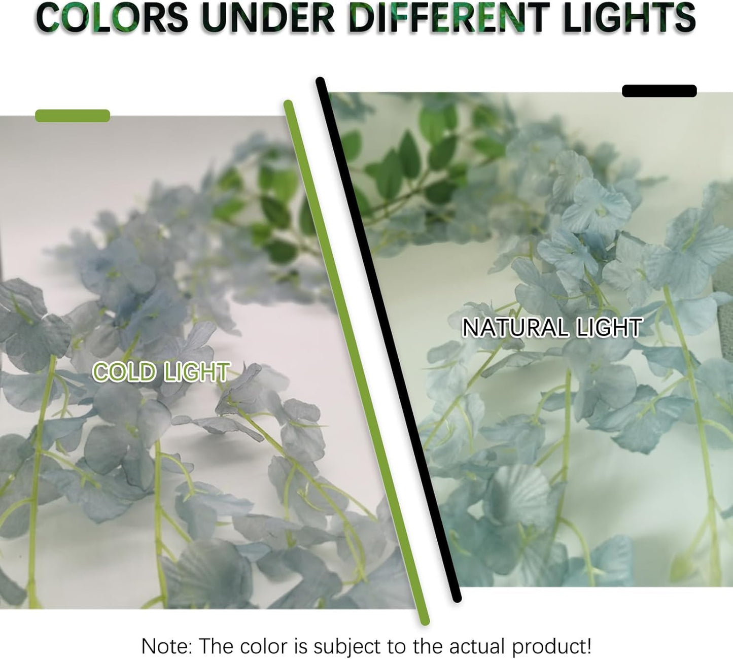 24 Pack Grey Wisteria Hanging Flowers Garland, 3.77 Feet Artificial Flower Vines, Fake Wisteria, Artificial Vines Hanging Garland for Backdrop Outdoor Yard Garden Decor