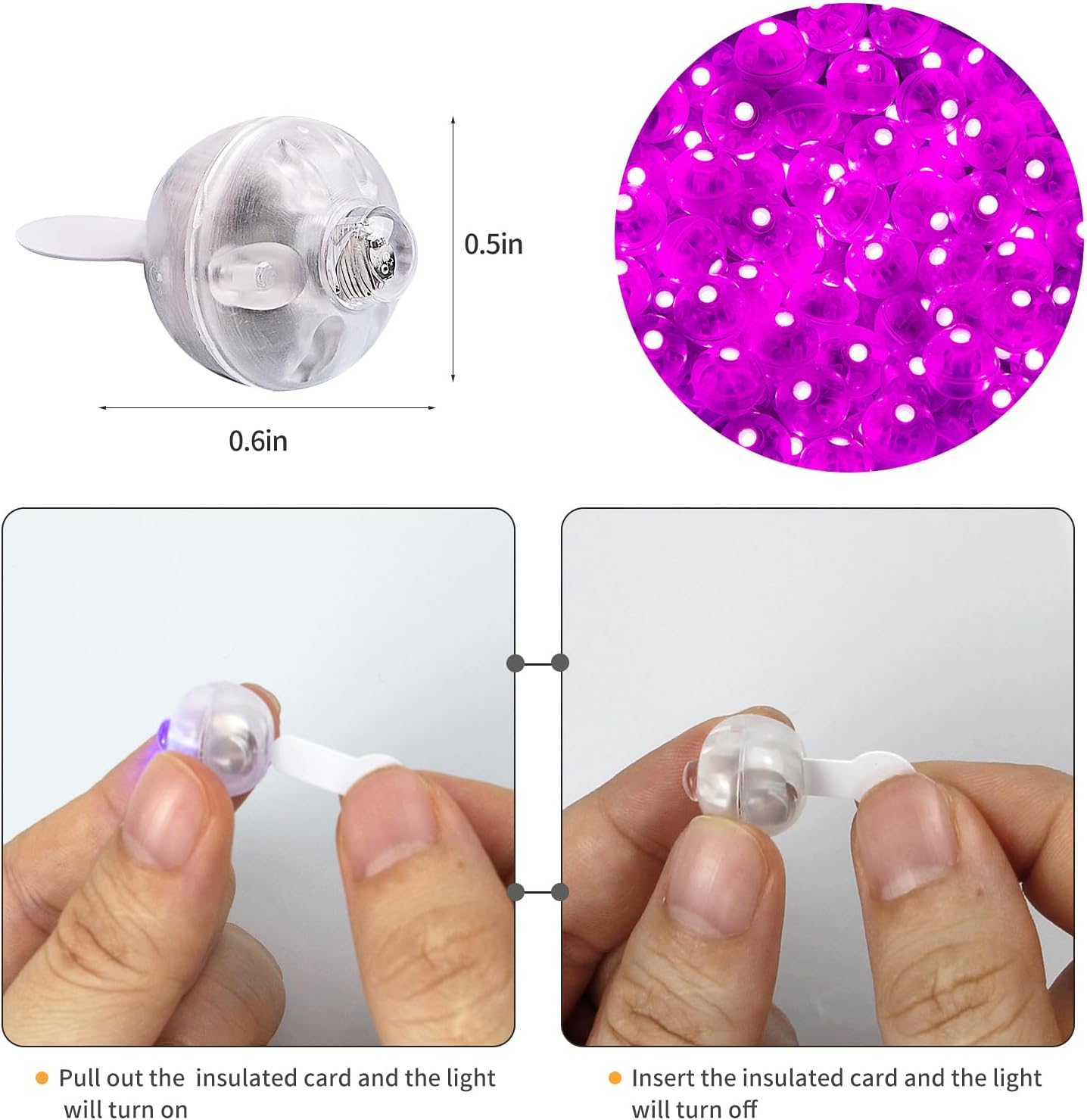 Aogist Balloon Lights with Hook,Long Standby Time,Waterproof Mini Light for Birthday Party Wedding Christmas Halloween Easter Decorative (50Pcs-Flash, Pink)