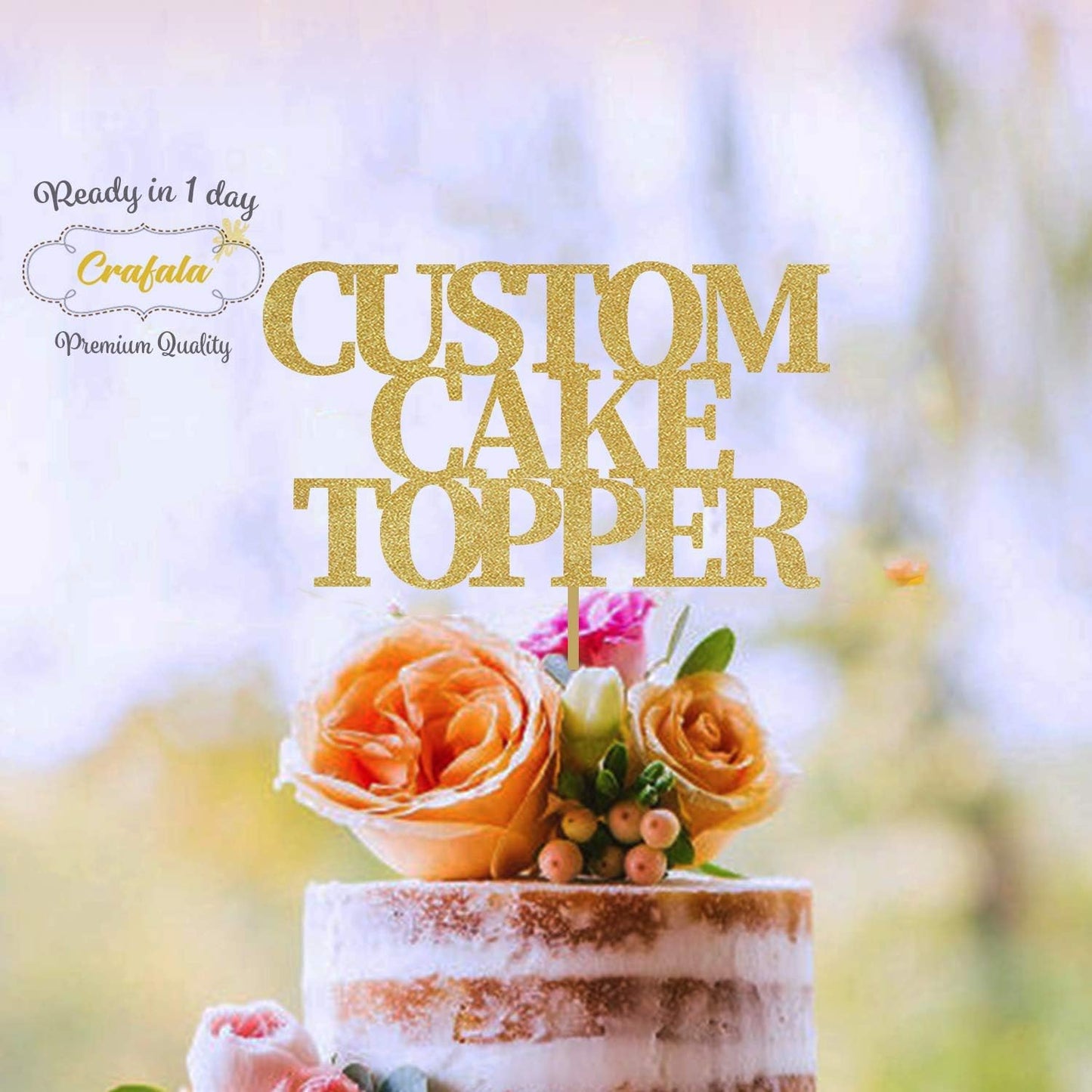 Custom Cake Topper, Glitter Colors, Block Font, Custom Text Cake Topper, Birthday, Bride, Marry, Wedding, Graduate, Retirement