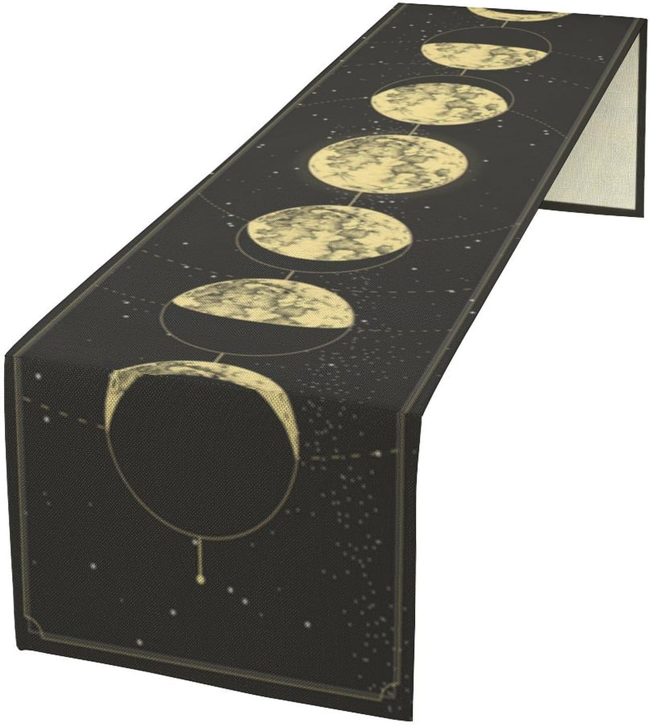 Sun Moon Table Runner, Mysterious Universe Milky Way Interstellar Space Western Traditional Elements able Runner for Party Living Room Home Kitchen Dinner Table Runner 13x36 Inch