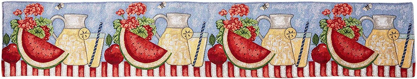 Tache Fruity Drinks Colorful Watermelon Lemonade Decorative Spring Summer Woven Tapestry Table Runners, 13x72